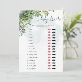 Invitación Juego de Baby Shower de color de agua para bebés