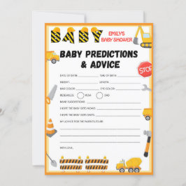 Invitación Juego de Baby Shower de construcción - Nombre edit