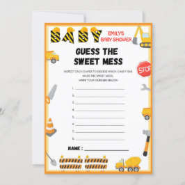 Invitación Juego de Baby Shower de construcción - Nombre edit