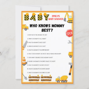 Invitación Juego de Baby Shower de construcción - Nombre modi