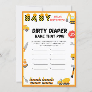 Invitación Juego de Baby Shower de construcción - Nombre modi