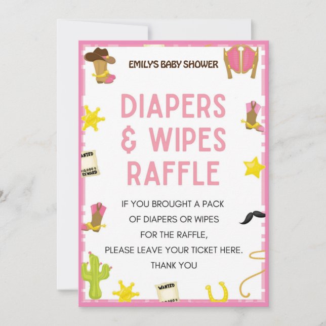 Invitación Juego de Baby Shower de Cowgirl - Nombre editable, (Anverso)