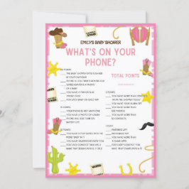 Invitación Juego de Baby Shower de Cowgirl - Nombre editable,