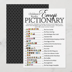 Invitación Juego de Baby Shower de Emoji de libros para niños