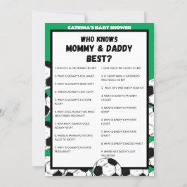 Invitación Juego de Baby Shower de fútbol, fútbol - Nombre ed