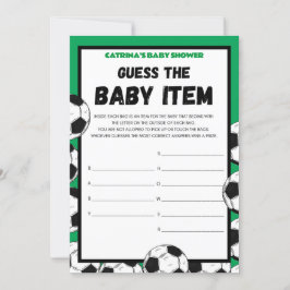 Invitación Juego de Baby Shower de fútbol, fútbol - Nombre ed
