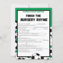 Invitación Juego de Baby Shower de fútbol, fútbol - Nombre ed