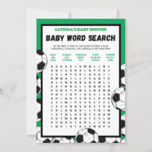 Juego de Baby Shower de fútbol, fútbol - Nombre ed