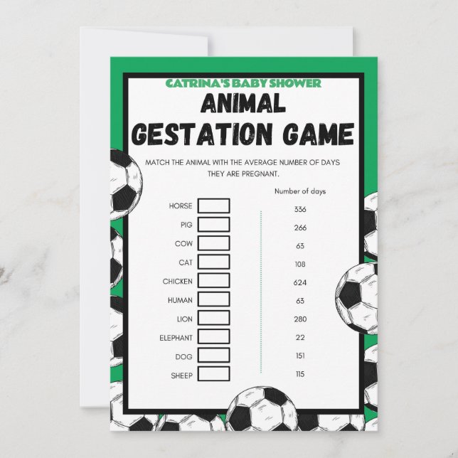 Invitación Juego de Baby Shower de fútbol, fútbol - Nombre ed (Anverso)