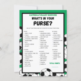 Invitación Juego de Baby Shower de fútbol, fútbol - Nombre ed