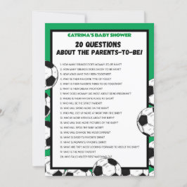 Invitación Juego de Baby Shower de fútbol, fútbol - Nombre ed