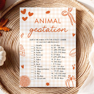 Invitación Juego de baby shower de gestación de animales dibu