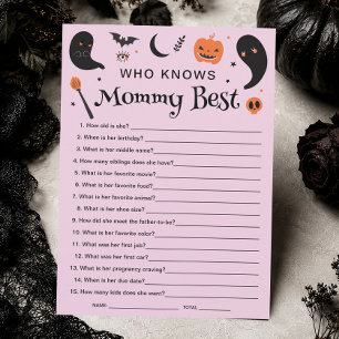 Invitación Juego de Baby Shower de Halloween: ¿Quién Conoce M
