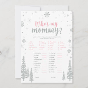 Invitación Juego de Baby Shower de invierno mágico plateado y