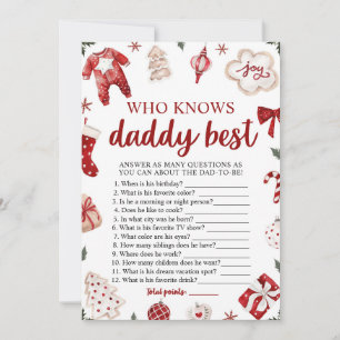 Invitación Juego de Baby Shower de Navidad ¿Quién Conoce Mejo