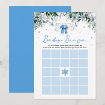 Juego de Baby Shower de Navidades azules Santa Bab