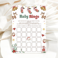 Juego de Baby Shower de navidades Santa Baby Bingo