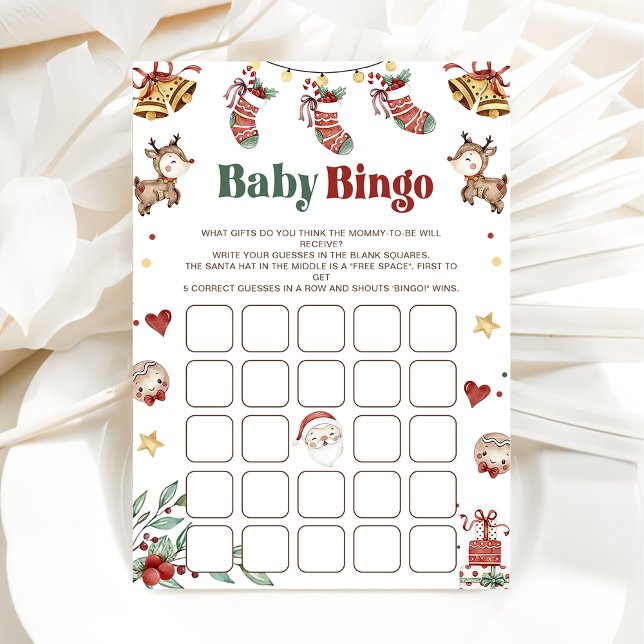 Invitación Juego de Baby Shower de navidades Santa Baby Bingo (Subido por el creador)