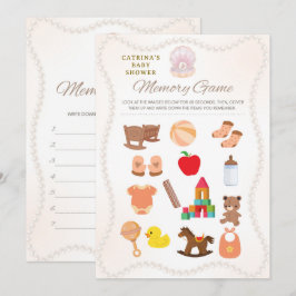 Invitación Juego de baby shower de perla - Nombre editable, 5