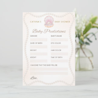 Invitación Juego de baby shower de perla - Nombre editable, 5