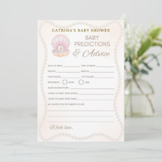 Invitación Juego de baby shower de perla - Nombre editable, 5