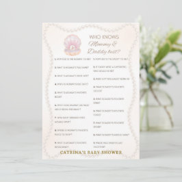 Invitación Juego de Baby Shower de Perla - Nombre Editable, 5