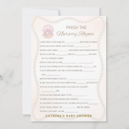 Invitación Juego de baby shower de perla - Nombre editable, 5