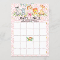 Juego de Baby Shower de Sweet Safari Animals BINGO