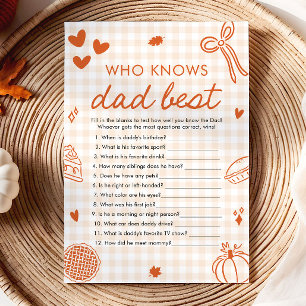 Invitación Juego de Baby Shower 'Fall Cutie Pie Quién Conoce