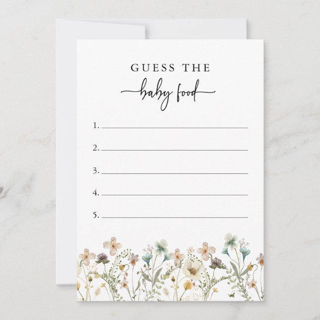 Invitación Juego de Baby Shower Floral (Anverso)