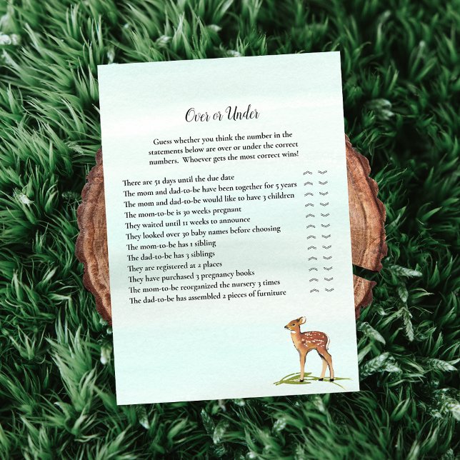 Invitación Juego de Baby Shower Forest Adventure Over Under D (Subido por el creador)