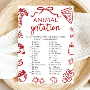 Invitación Juego de Baby Shower Gestación de animales con man