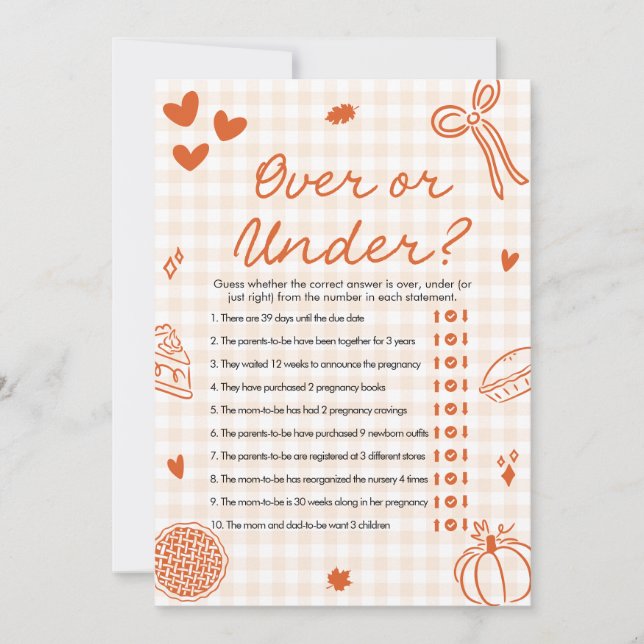 Invitación Juego de Baby Shower "Hand Drake Italiano" (Anverso)