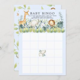 Invitación Juego de Baby Shower Jungle Animals BINGO