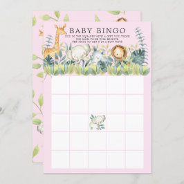 Invitación Juego de Baby Shower Jungle Animals BINGO