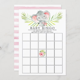 Invitación Juego de Baby Shower Jungle Elephant BINGO