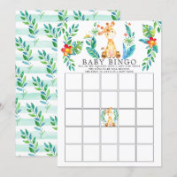 Juego de Baby Shower Jungle Giraffe BINGO