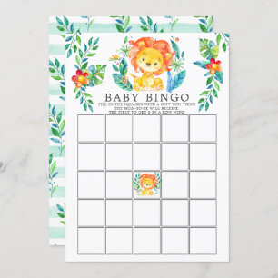 Invitación Juego de Baby Shower Jungle Lion