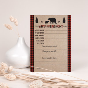 Invitación Juego de Baby Shower Lumberjack Baby Predictions