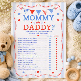 Invitación Juego de Baby Shower Mamá o Papá