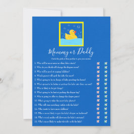 Invitación Juego de Baby Shower mami and Daddy Rubber Ducky