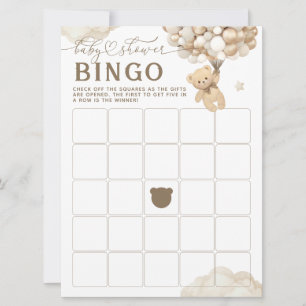 Invitación Juego de Baby Shower neutro con globos