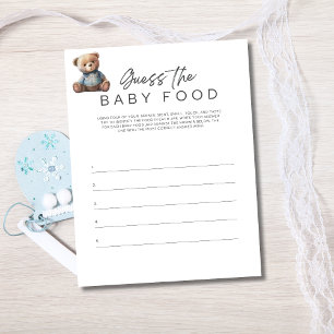 Invitación Juego de Baby Shower Niño Adivina la Comida para B