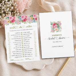 Invitación Juego de Baby Shower Nupcial Floral Chic