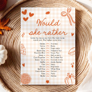 Invitación Juego de Baby Shower Otoño Dibujado a Mano ¿Qué Pr