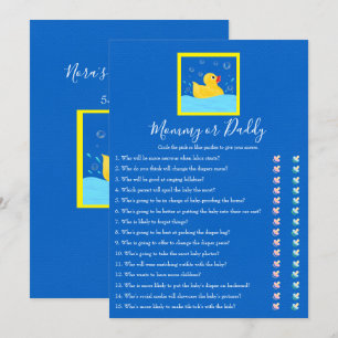 Invitación Juego de Baby Shower Pato de Goma Mamá y Papá