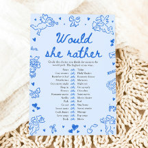 Juego de Baby Shower "¿Qué Prefiere?" Dibujado a M