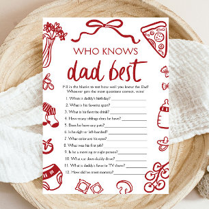 Invitación Juego de baby shower '¿Quién conoce mejor al papá?