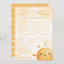 Invitación Juego de Baby Shower Sun Sunshine Nursery Rhyme