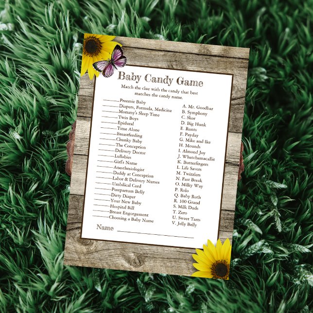 Invitación Juego de Baby Shower Sunflower Baby Candy | Rosa (Subido por el creador)